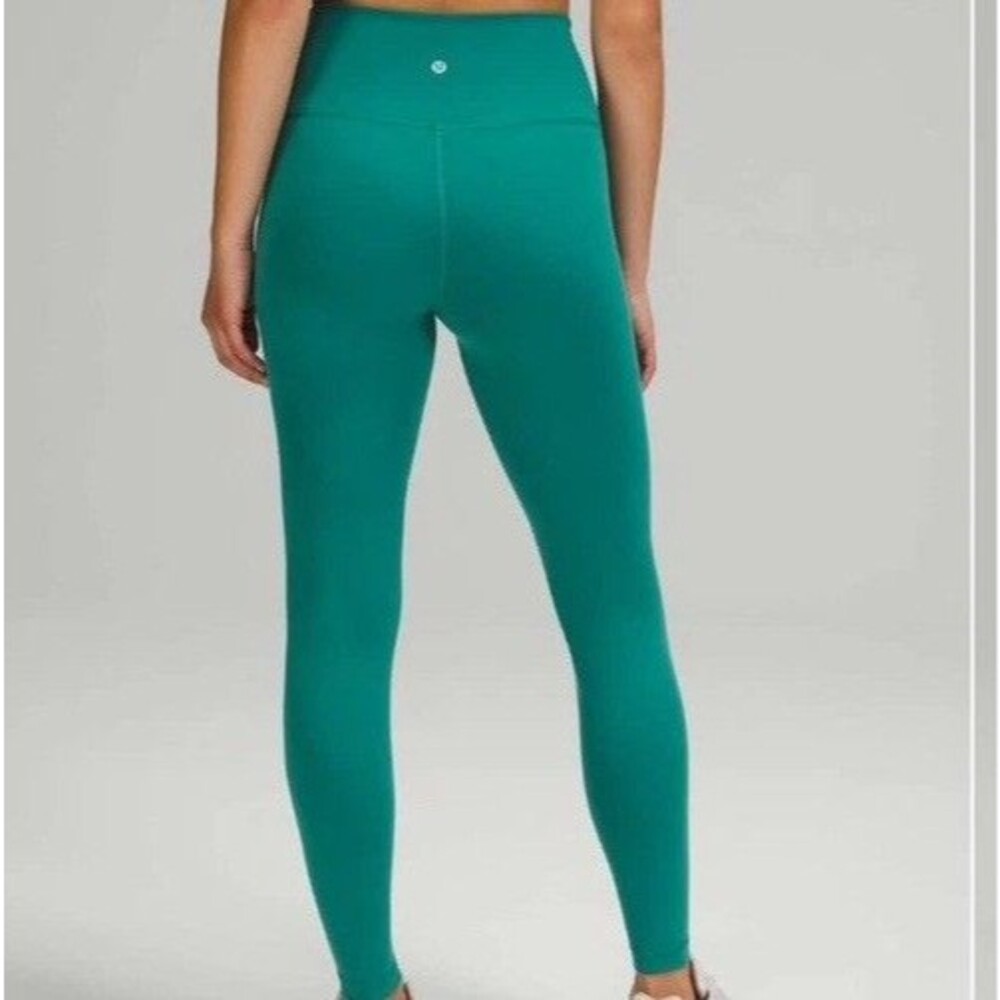 Lululemon Size 0 Wunder Train High-Rise Tight 28" Teal Green